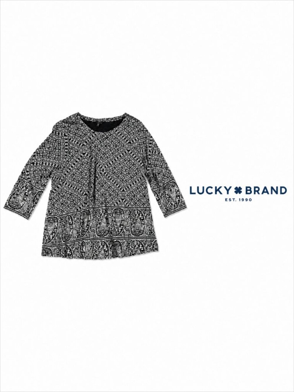 LUCKY BRAND Paisley Print Knit Top ~ Size 3X